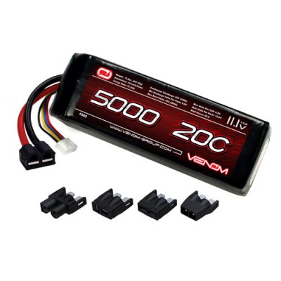 Venom LiPo Battery for Traxxas Slash 1:10 20C 11.1 5000mAh 3S with Universal Plug   554000510